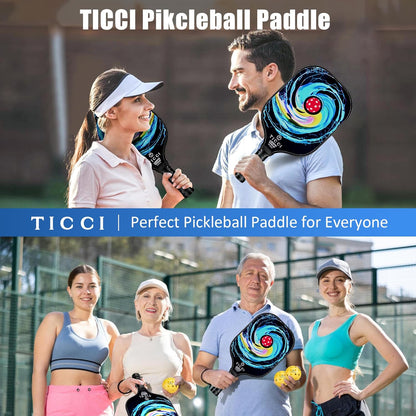 Professional Pickleball Paddle Set of 2, USAPA Approved Fiberglass Rackets with 4 Balls & Carry Bag, Lightweight Design for Beginners and Adults