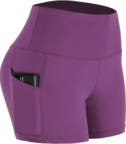 Women’s High-Waisted Athletic Shorts – Stretch Workout Shorts with Deep Pockets