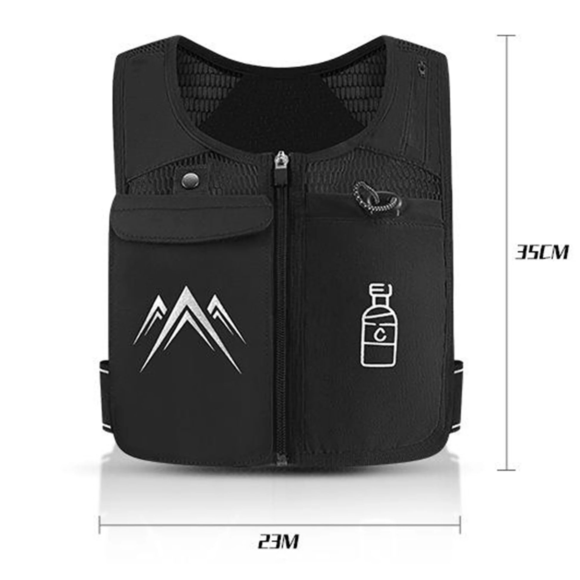 Reflective Hydration Running Vest – 500ml Water Bottle & Phone Holder