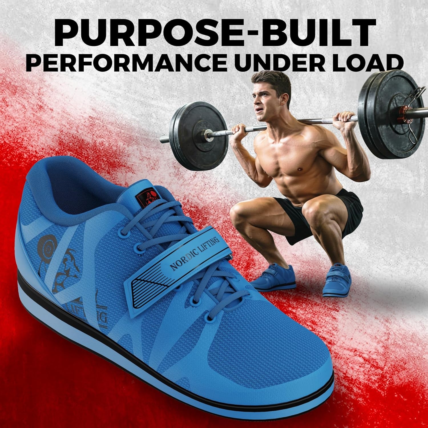 Nordic Lifting MEGIN Powerlifting Shoes – Elevated Heel Weightlifting Shoes