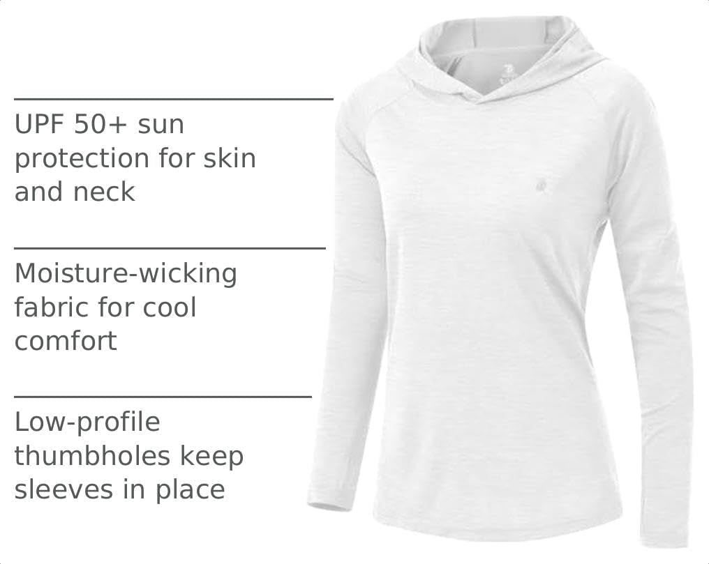 Women’s UPF 50+ Sun Protection Hoodie – Lightweight Long Sleeve Outdoor Shirt