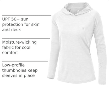 Women’s UPF 50+ Sun Protection Hoodie – Lightweight Long Sleeve Outdoor Shirt