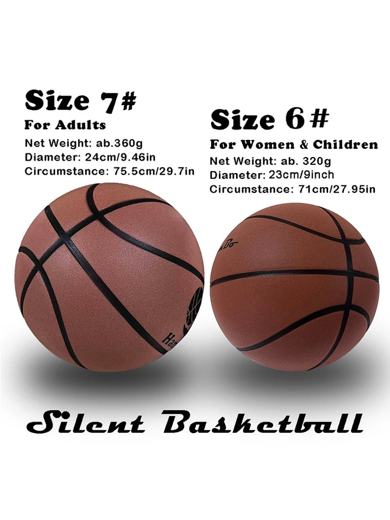 Silent Foam Basketball – Grooved Indoor Training Ball, 29.5" / 27.9"