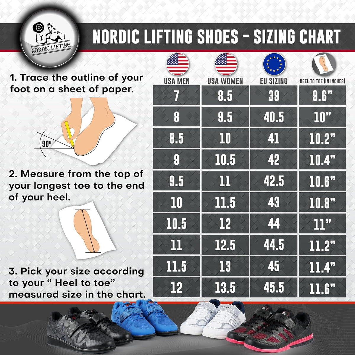 Nordic Lifting MEGIN Powerlifting Shoes – Elevated Heel Weightlifting Shoes