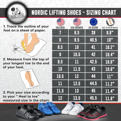 Nordic Lifting MEGIN Powerlifting Shoes – Elevated Heel Weightlifting Shoes