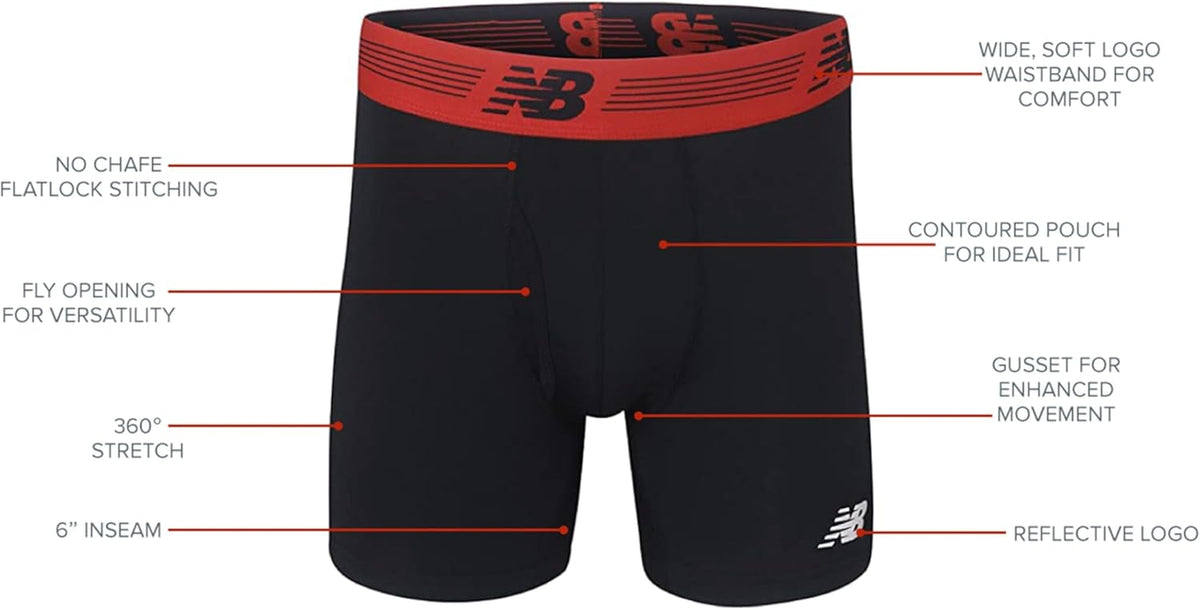 Men’s Performance Boxer Briefs – Breathable Stretch Athletic Underwear