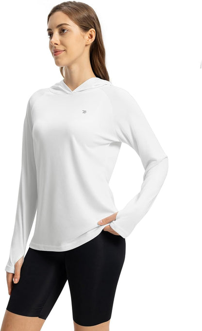 Women’s UPF 50+ Sun Protection Hoodie – Lightweight Long Sleeve Outdoor Shirt