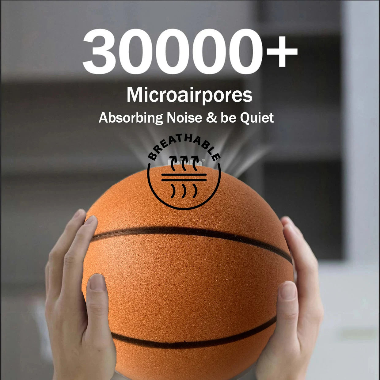 Silent Foam Basketball – Grooved Indoor Training Ball, 29.5" / 27.9"