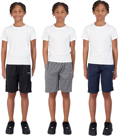 Boys Shorts for Kids 3-Pack Basketball Shorts for Boys Basketball and Sports