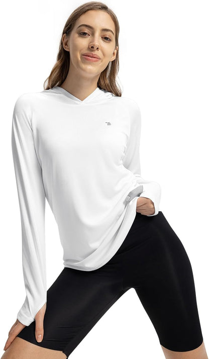 Women’s UPF 50+ Sun Protection Hoodie – Lightweight Long Sleeve Outdoor Shirt