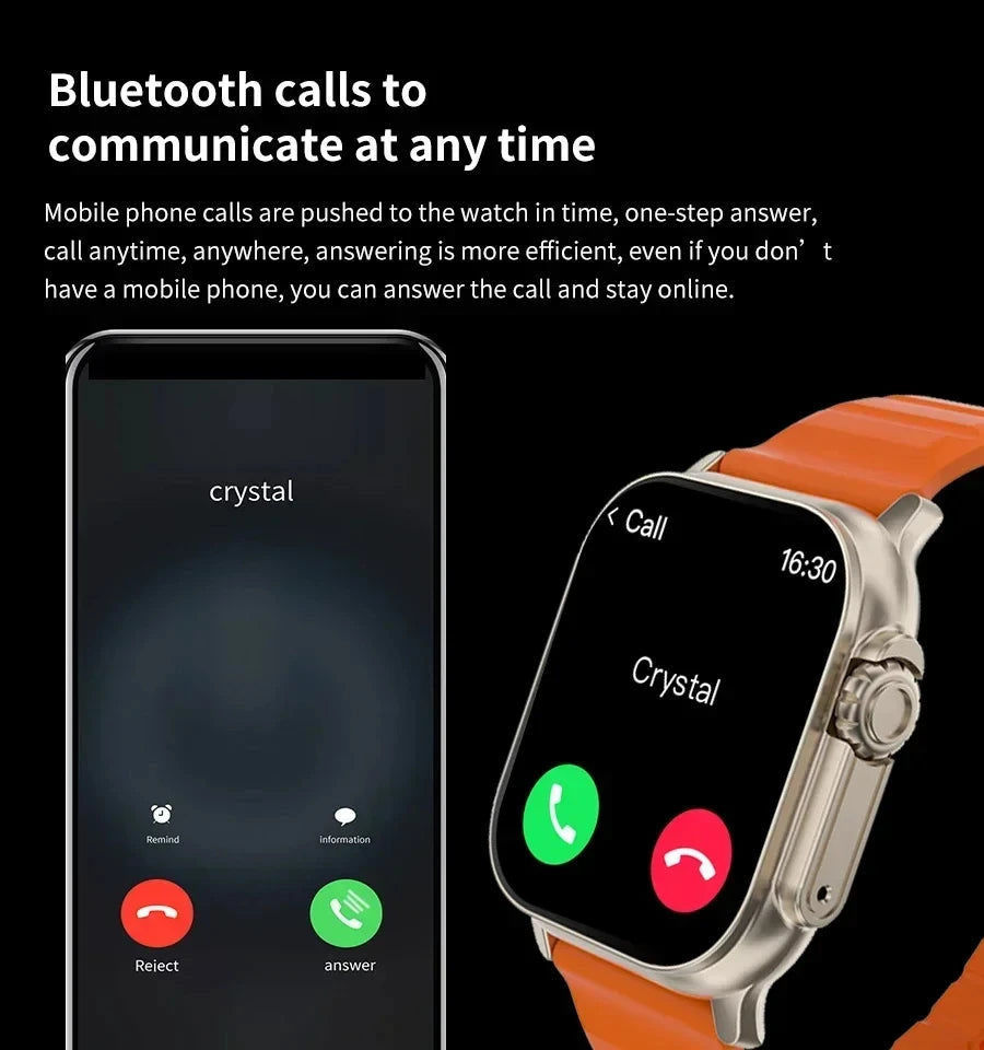 Smart Fitness Watch – 2.01" HD Display with Bluetooth Calling & Multi-Sport Tracking (For Android & IOS)