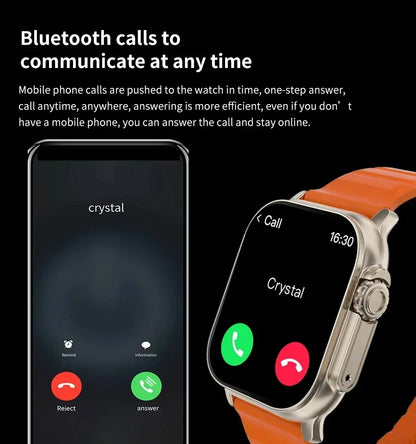 Smart Fitness Watch – 2.01" HD Display with Bluetooth Calling & Multi-Sport Tracking (For Android & IOS)
