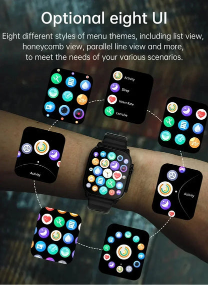 Smart Fitness Watch – 2.01" HD Display with Bluetooth Calling & Multi-Sport Tracking (For Android & IOS)