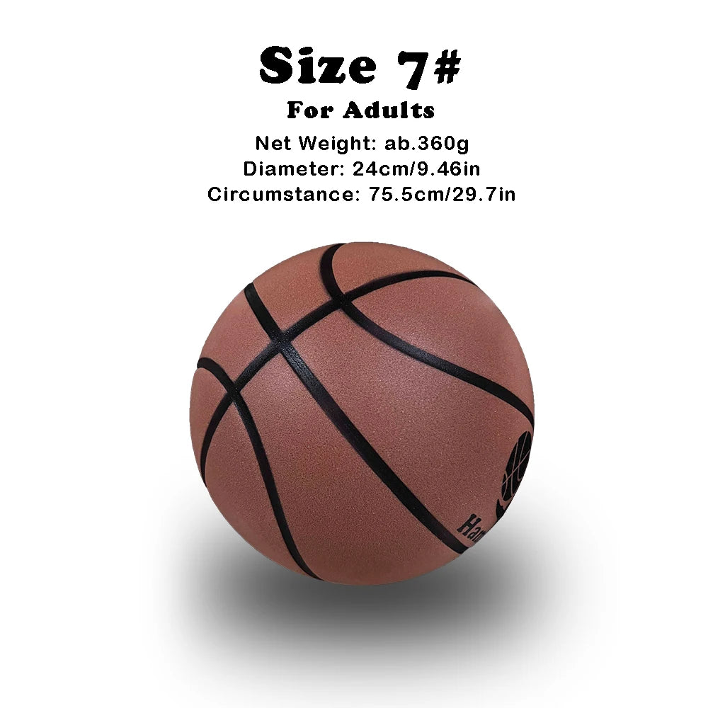 Silent Foam Basketball – Grooved Indoor Training Ball, 29.5" / 27.9"