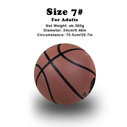 Silent Foam Basketball – Grooved Indoor Training Ball, 29.5" / 27.9"