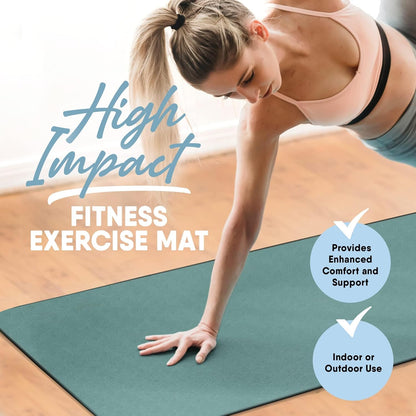 Premium Extra Thick Yoga Mat for Home and Gym Use, Multi-Layered Skid-Resistant Design, Odor Neutralizing with Convenient Carrying Strap