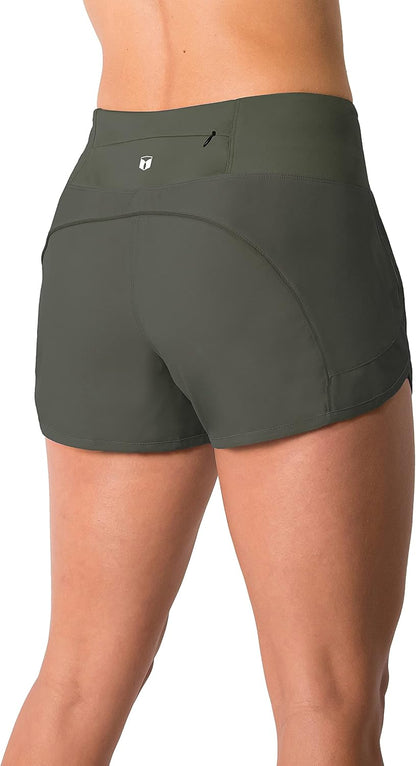 Women’s 3" Lightweight Running Shorts – Athletic Workout Shorts with Mesh Liner & Zip Pocket