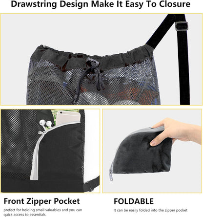 Mesh Drawstring Sports Bag – Lightweight Swim & Gym Backpack