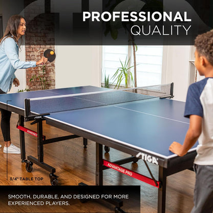 STIGA Advantage Series Indoor Table Tennis Table - Foldable Design with 13, 15, 18, and 25mm Tabletops - Quick 10-Minute Assembly - Playback Mode - Suitable for Recreational and Tournament Play