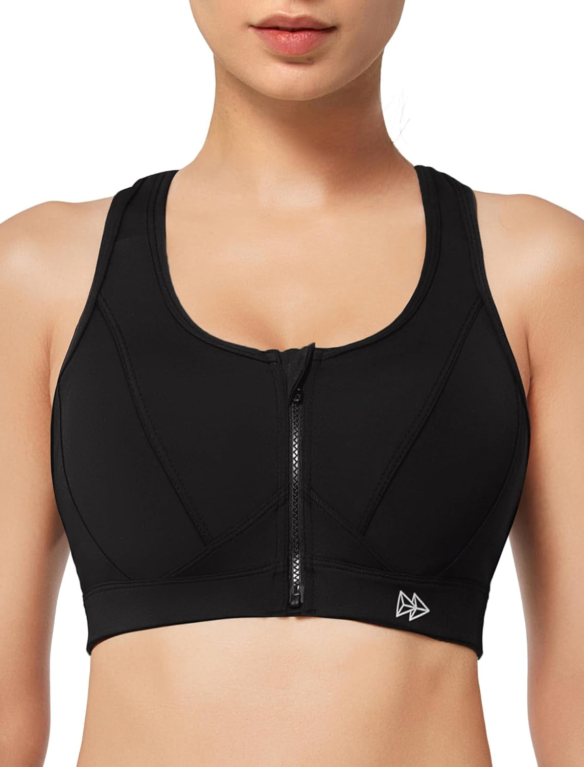 Women’s Zip-Front High-Impact Sports Bra – Supportive Athletic Bra