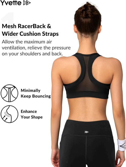 Women’s Zip-Front High-Impact Sports Bra – Supportive Athletic Bra